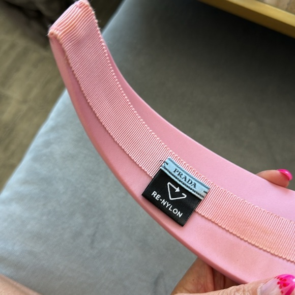 Prada pink re-nylon headband (normal width); worn 2x - Picture 5 of 7